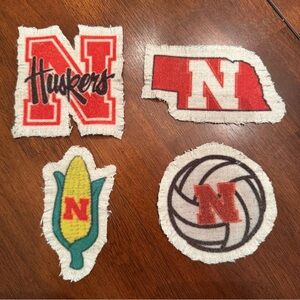 NEW Nebraska Huskers Distressed Fabric Patches Set